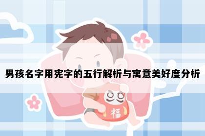 男孩名字用宪字的五行解析与寓意美好度分析