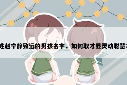 姓赵宁静致远的男孩名字，如何取才显灵动聪慧？