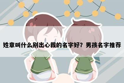 姓章叫什么别出心裁的名字好？男孩名字推荐