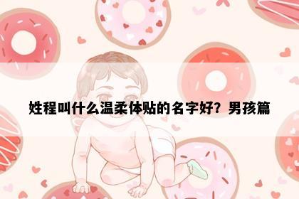 姓程叫什么温柔体贴的名字好？男孩篇