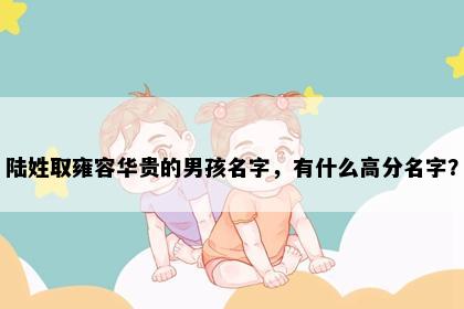 陆姓取雍容华贵的男孩名字，有什么高分名字？