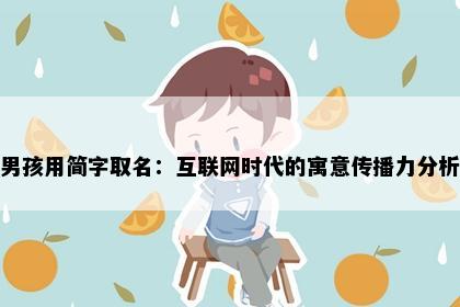 男孩用简字取名：互联网时代的寓意传播力分析