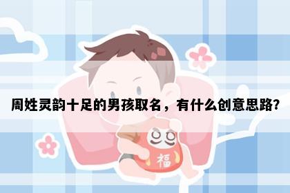 周姓灵韵十足的男孩取名，有什么创意思路？