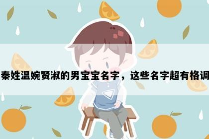 秦姓温婉贤淑的男宝宝名字，这些名字超有格调