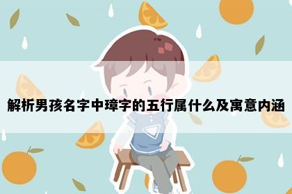 解析男孩名字中璋字的五行属什么及寓意内涵
