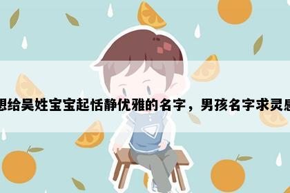 想给吴姓宝宝起恬静优雅的名字，男孩名字求灵感