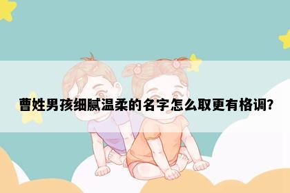 曹姓男孩细腻温柔的名字怎么取更有格调？