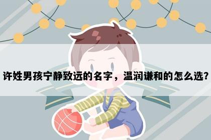 许姓男孩宁静致远的名字，温润谦和的怎么选？
