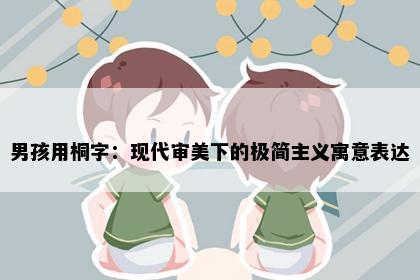 男孩用桐字：现代审美下的极简主义寓意表达