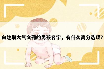 白姓取大气文雅的男孩名字，有什么高分选项？