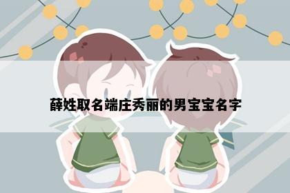 薛姓取名端庄秀丽的男宝宝名字