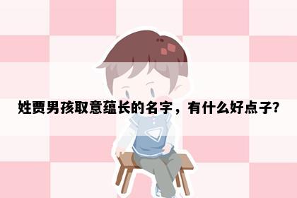 姓贾男孩取意蕴长的名字，有什么好点子？