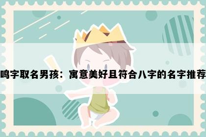 鸣字取名男孩：寓意美好且符合八字的名字推荐