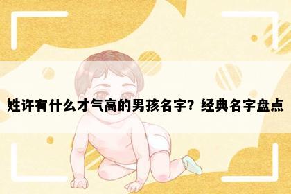 姓许有什么才气高的男孩名字？经典名字盘点