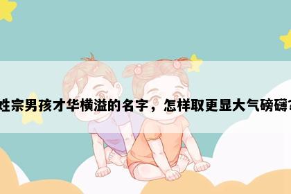 姓宗男孩才华横溢的名字，怎样取更显大气磅礴？