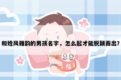 和姓风雅韵的男孩名字，怎么起才能脱颖而出？