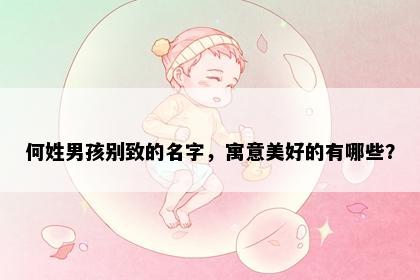 何姓男孩别致的名字，寓意美好的有哪些？