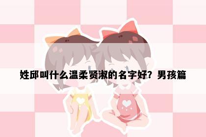 姓邱叫什么温柔贤淑的名字好？男孩篇