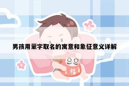 男孩用蒙字取名的寓意和象征意义详解