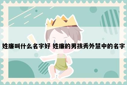 姓廉叫什么名字好 姓廉的男孩秀外慧中的名字