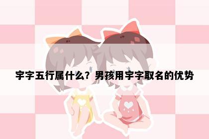 宇字五行属什么？男孩用宇字取名的优势